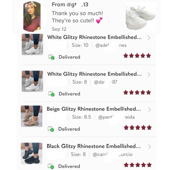 Beige Glitzy Rhinestone Embellished FlyKnit - Picture 9 of 10